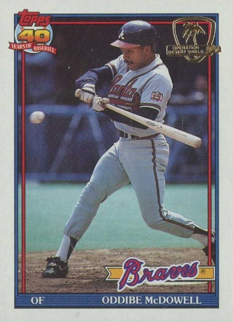 1991 Topps Desert Shield Oddibe McDowell #533 Baseball Card