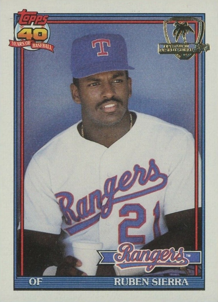 1991 Topps Desert Shield Ruben Sierra #535 Baseball Card
