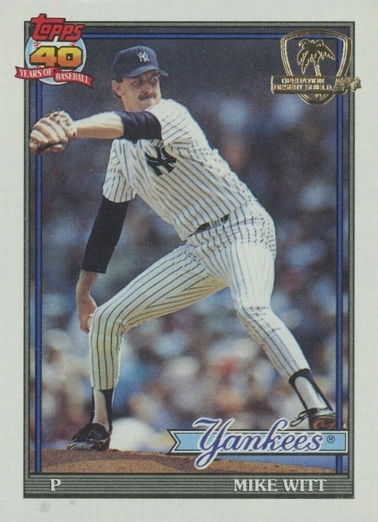 1991 Topps Desert Shield Mike Witt #536 Baseball Card