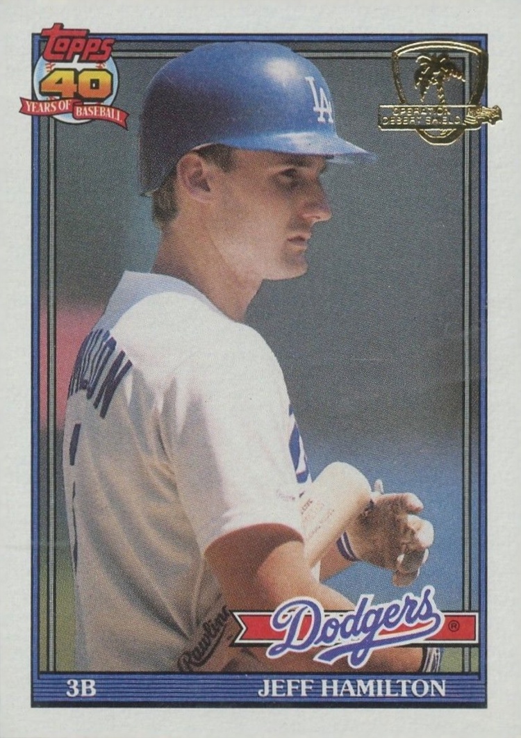 1991 Topps Desert Shield Jeff Hamilton #552 Baseball Card