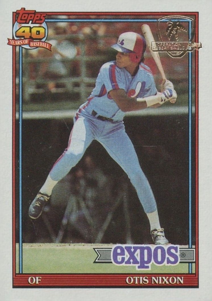 1991 Topps Desert Shield Otis Nixon #558 Baseball Card