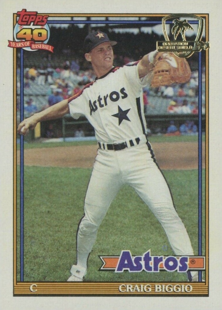 1991 Topps Desert Shield Craig Biggio #565 Baseball Card