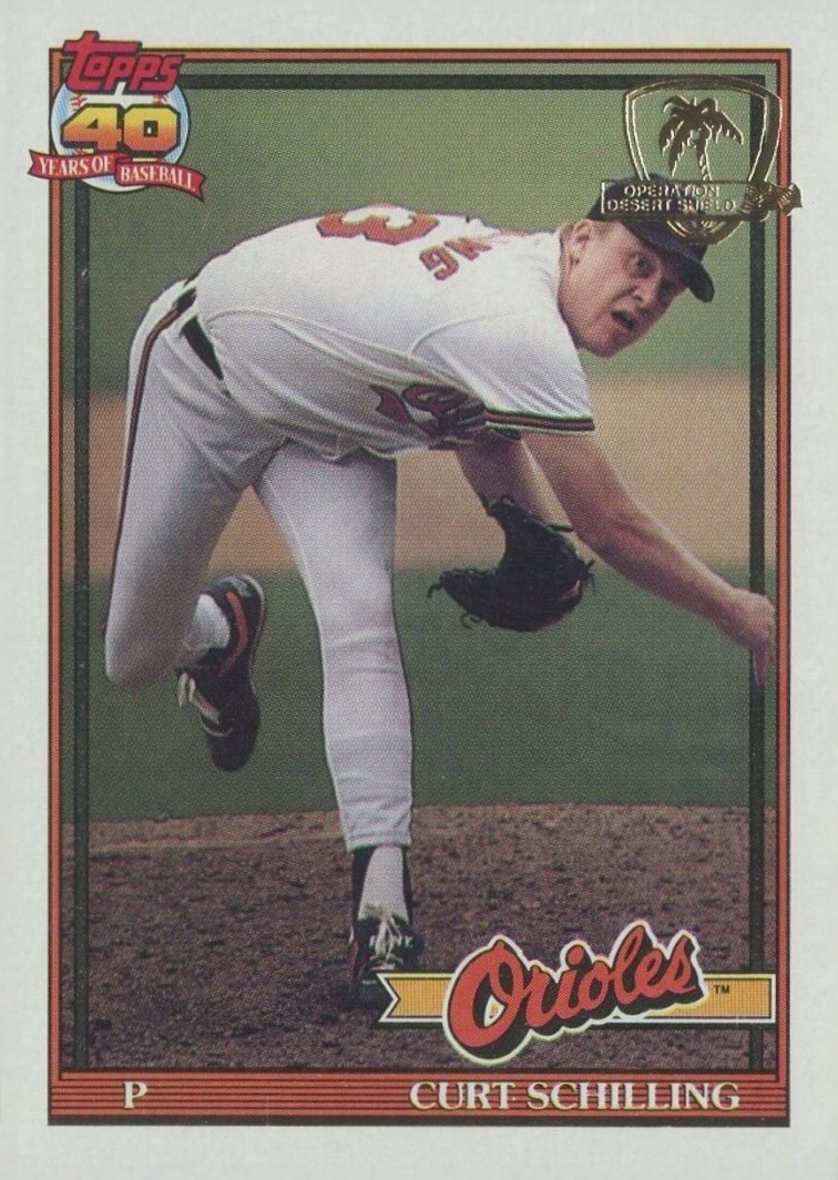 1991 Topps Desert Shield Curt Schilling #569 Baseball Card