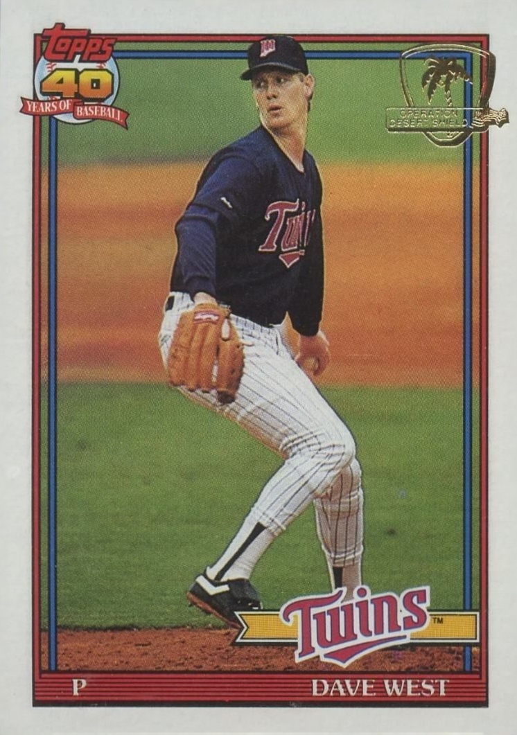 1991 Topps Desert Shield Dave West #578 Baseball Card