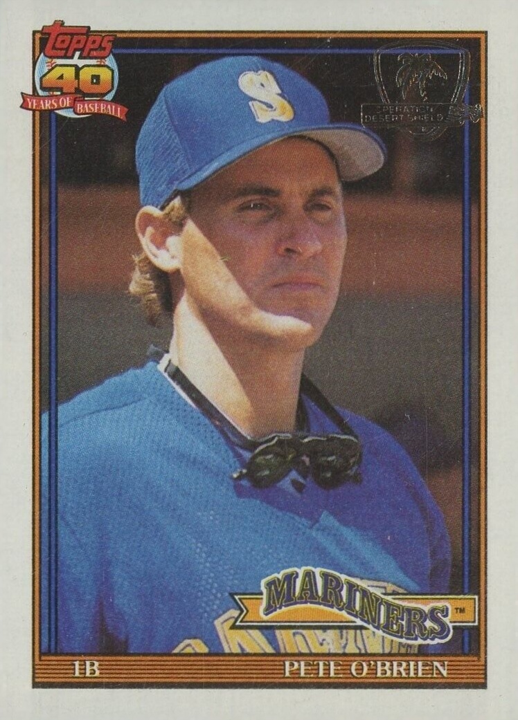 1991 Topps Desert Shield Pete O'Brien #585 Baseball Card