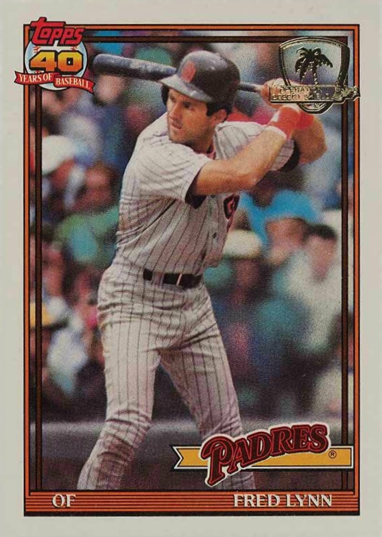 1991 Topps Desert Shield Fred Lynn #586 Baseball Card