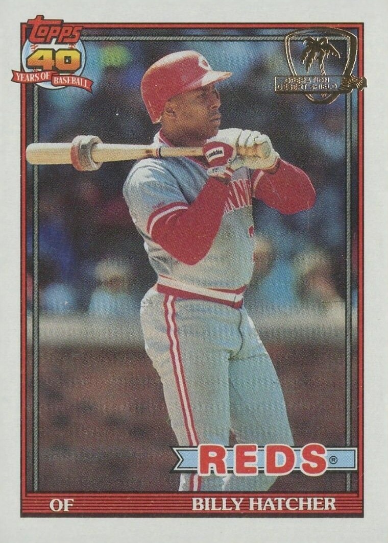 1991 Topps Desert Shield Billy Hatcher #604 Baseball Card