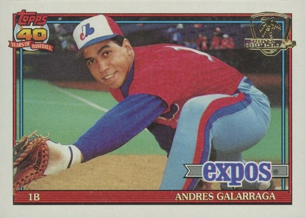 1991 Topps Desert Shield Andres Galarraga #610 Baseball Card