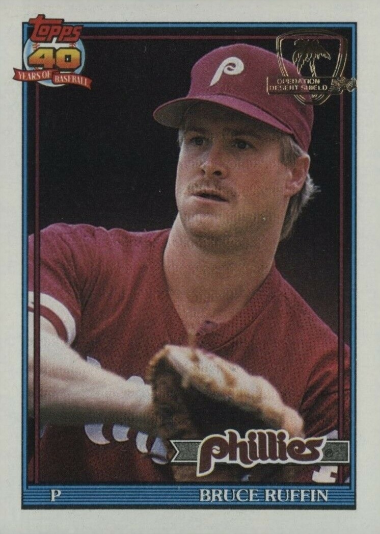 1991 Topps Desert Shield Bruce Ruffin #637 Baseball Card
