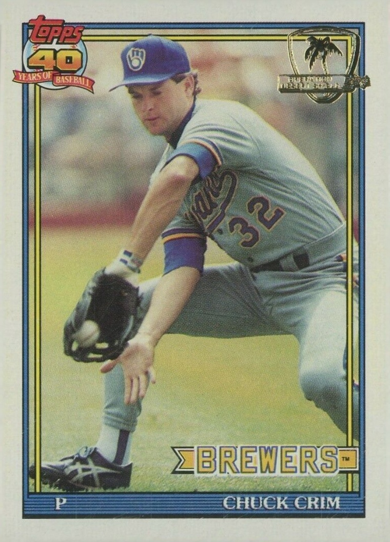 1991 Topps Desert Shield Chuck Crim #644 Baseball Card