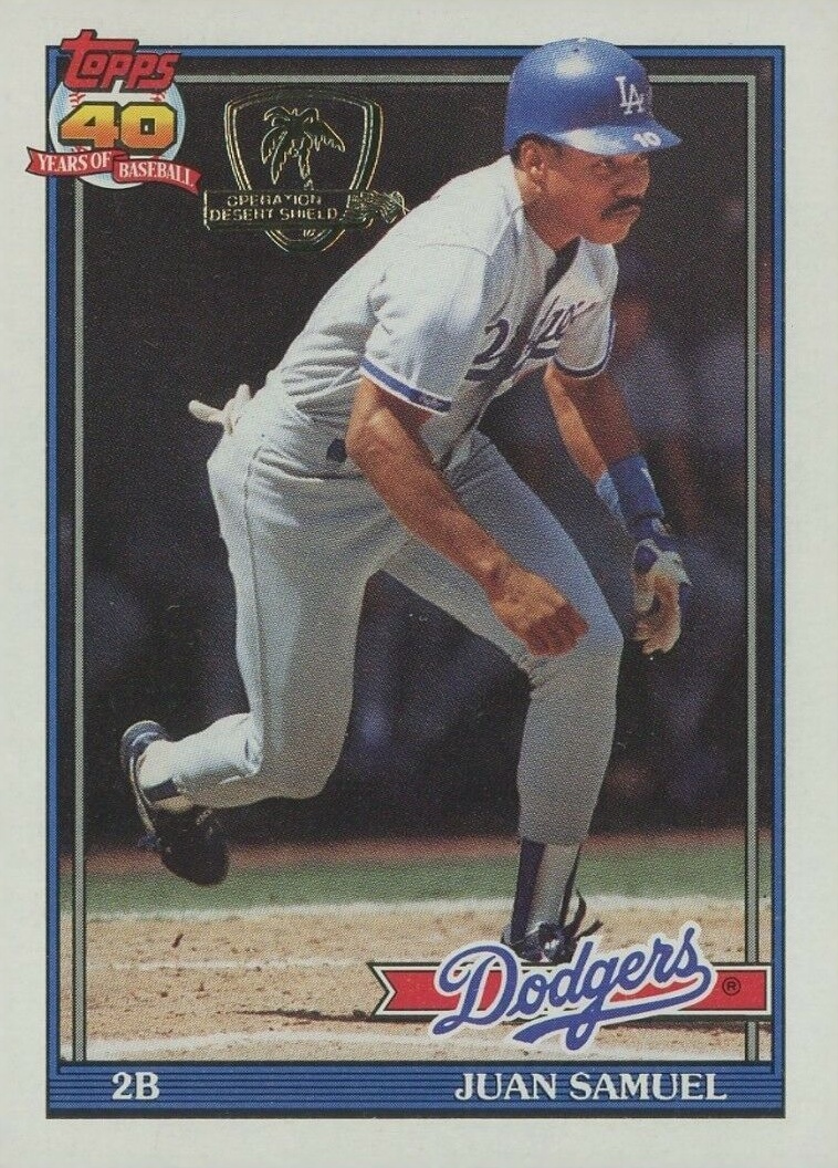 1991 Topps Desert Shield Juan Samuel #645 Baseball Card