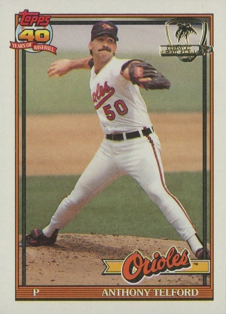 1991 Topps Desert Shield Anthony Telford #653 Baseball Card