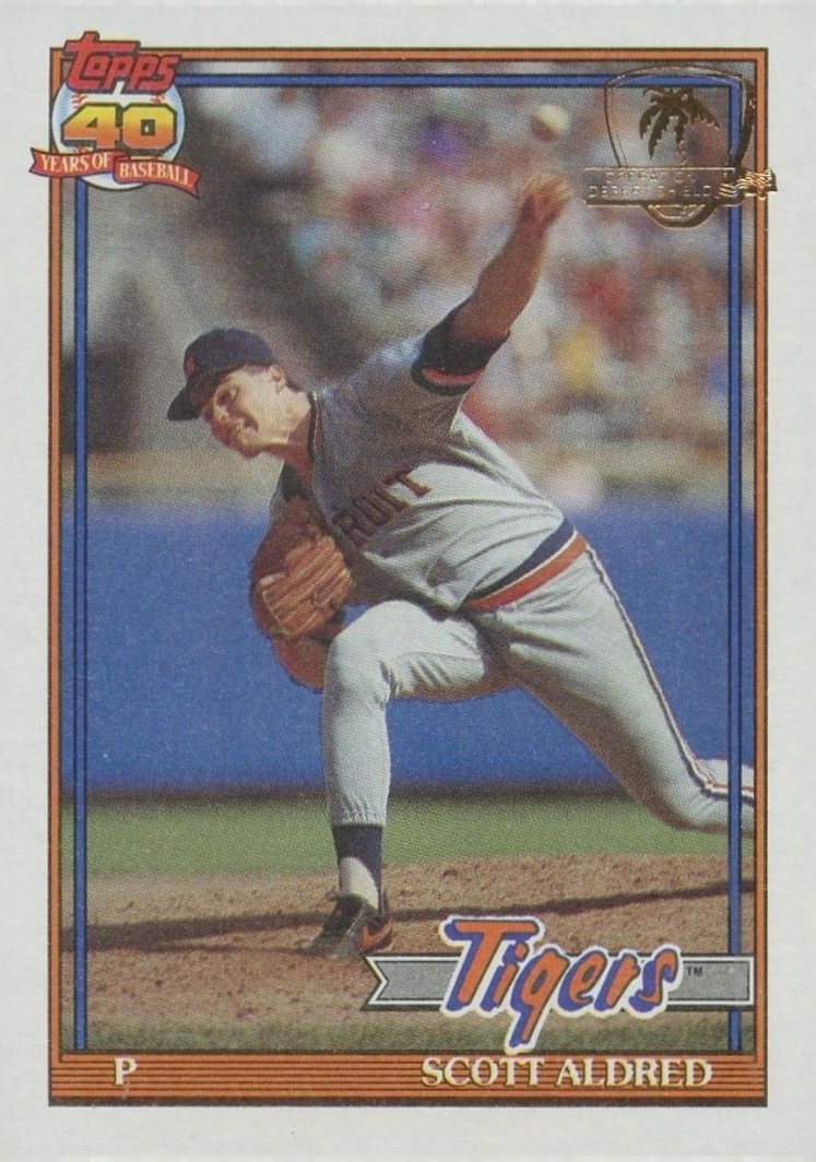 1991 Topps Desert Shield Scott Aldred #658 Baseball Card
