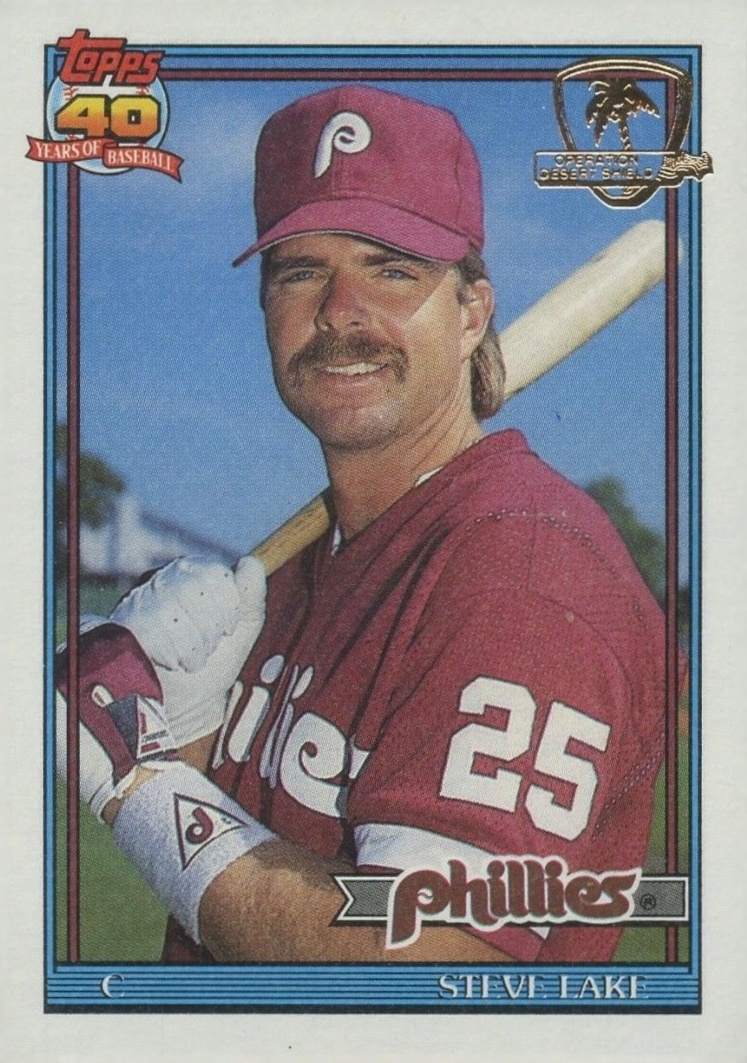 1991 Topps Desert Shield Steve Lake #661 Baseball Card