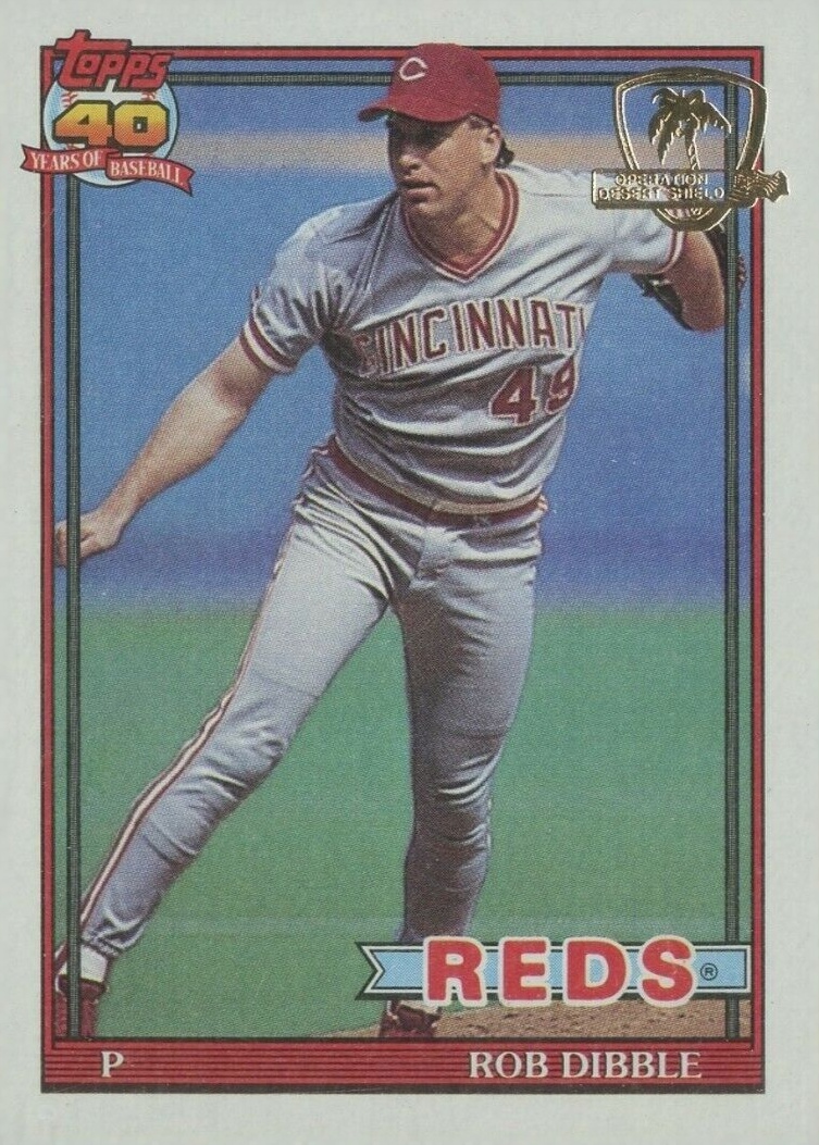1991 Topps Desert Shield Rob Dibble #662 Baseball Card