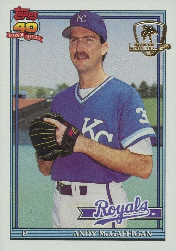 1991 Topps Desert Shield Andy McGaffigan #671 Baseball Card