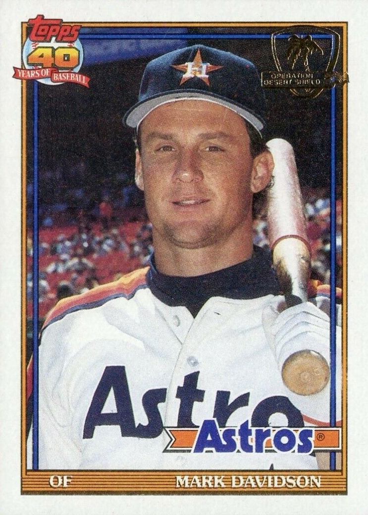 1991 Topps Desert Shield Mark Davidson #678 Baseball Card