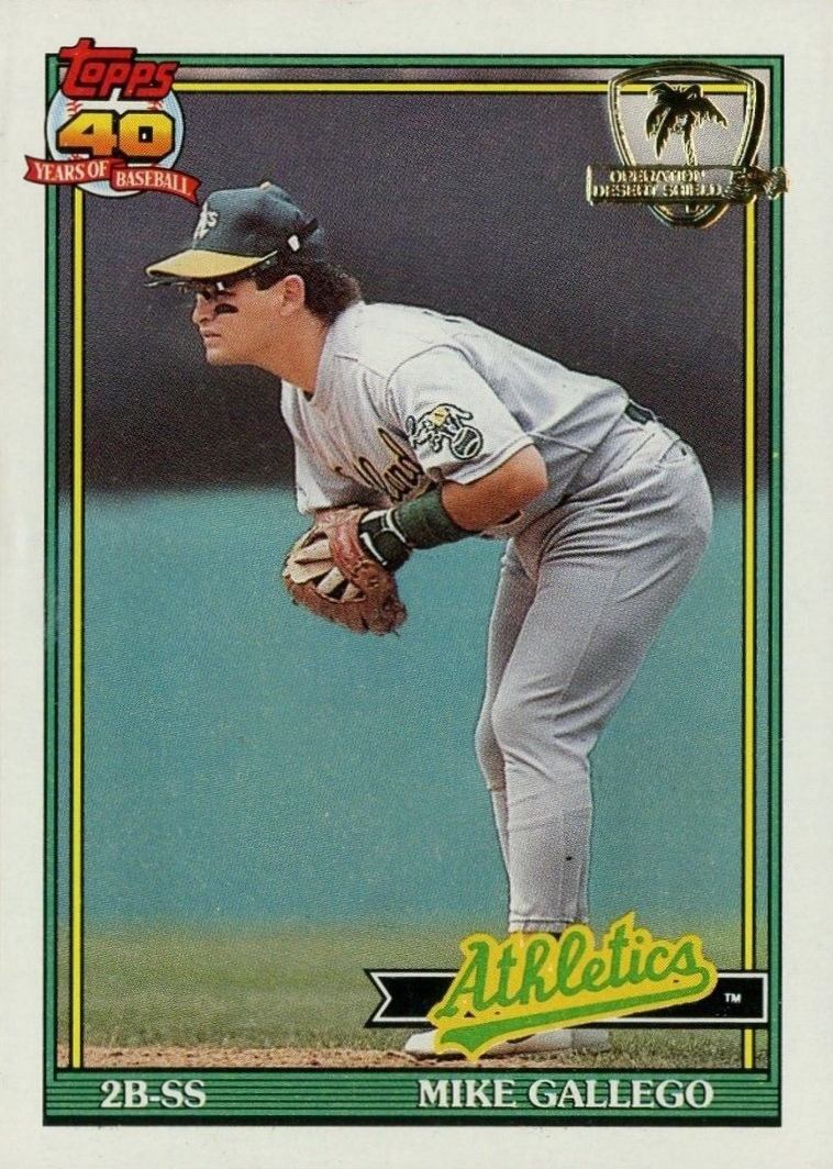 1991 Topps Desert Shield Mike Gallego #686 Baseball Card
