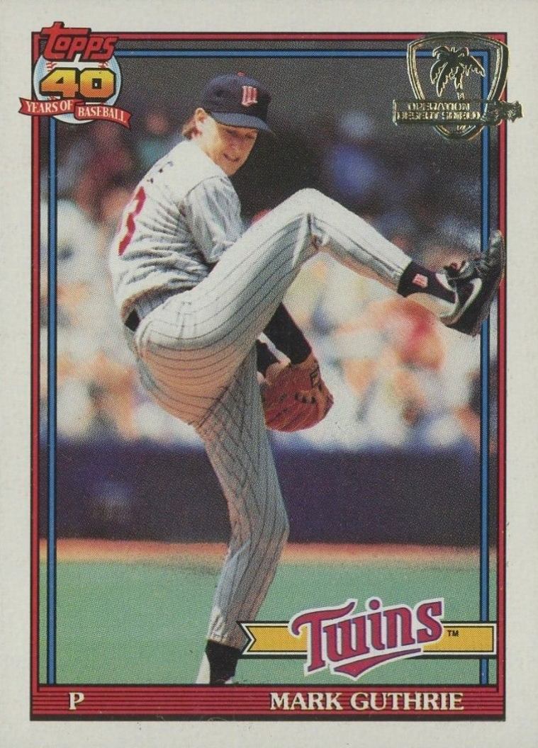 1991 Topps Desert Shield Mark Guthrie #698 Baseball Card