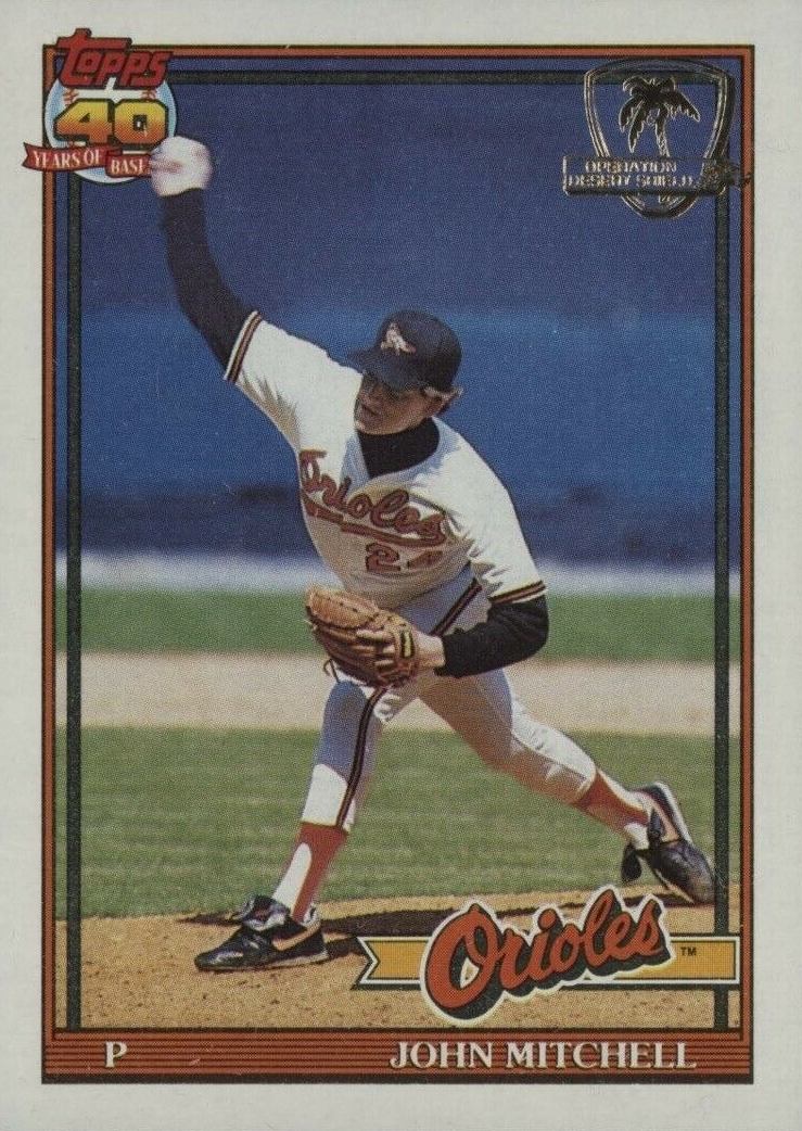 1991 Topps Desert Shield John Mitchell #708 Baseball Card