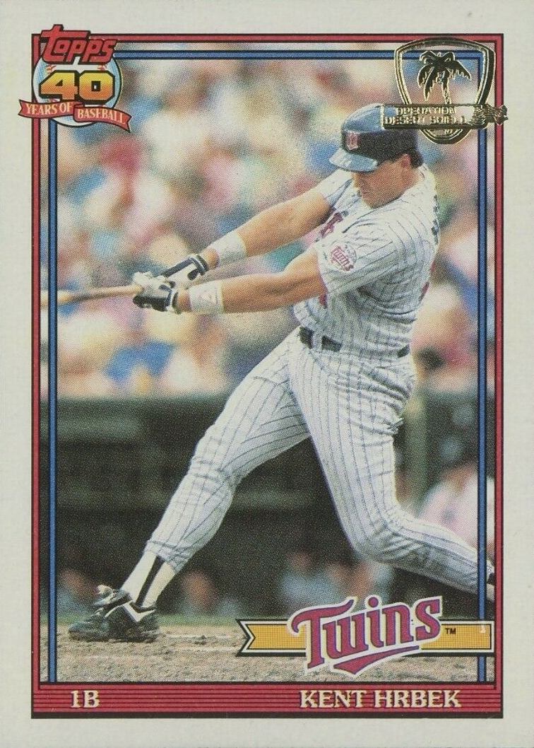 1991 Topps Desert Shield Kent Hrbek #710 Baseball Card