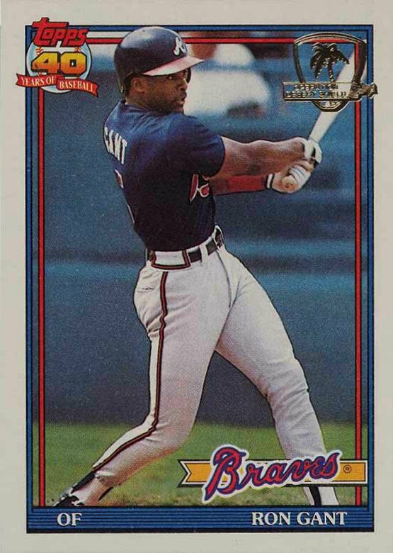 1991 Topps Desert Shield Ron Gant #725 Baseball Card