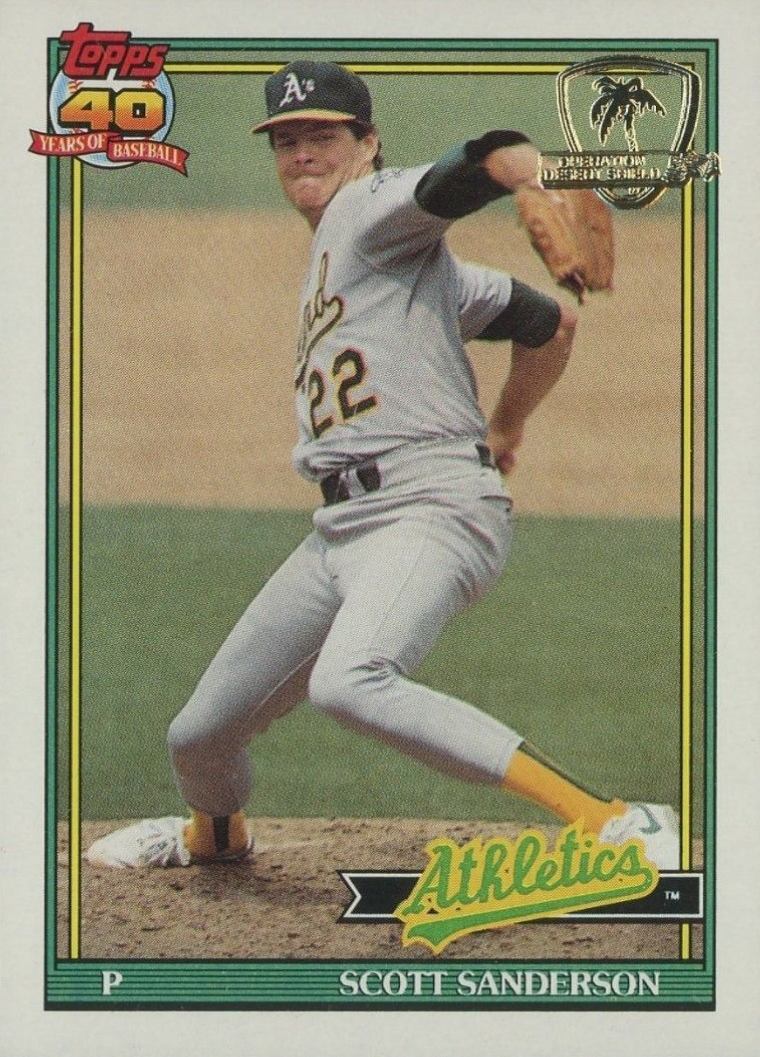 1991 Topps Desert Shield Scott Sanderson #728 Baseball Card