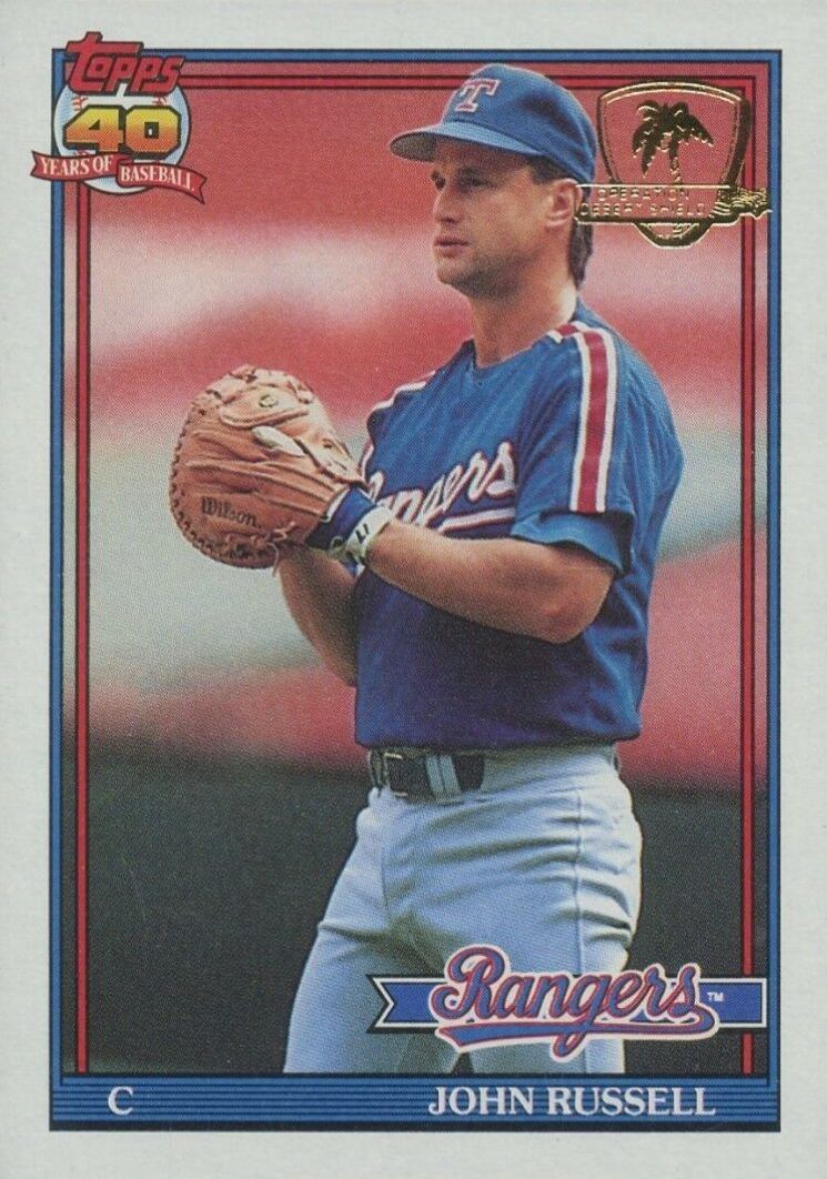 1991 Topps Desert Shield John Russell #734 Baseball Card