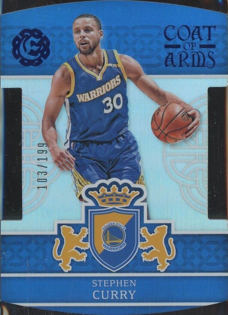 2016 Panini Excalibur Coat of Arms Die-Cut Stephen Curry #1 Basketball Card