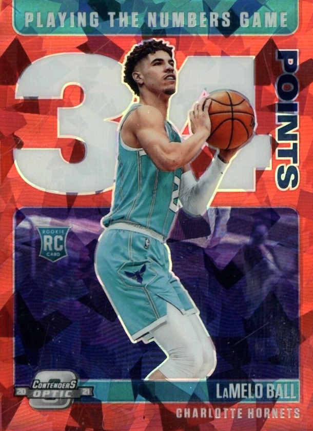 2020 Panini Contenders Optic Playing the Numbers Game LaMelo Ball #18 Basketball Card