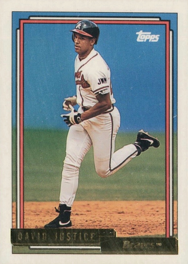 1992 Topps Gold David Justice #80 Baseball Card