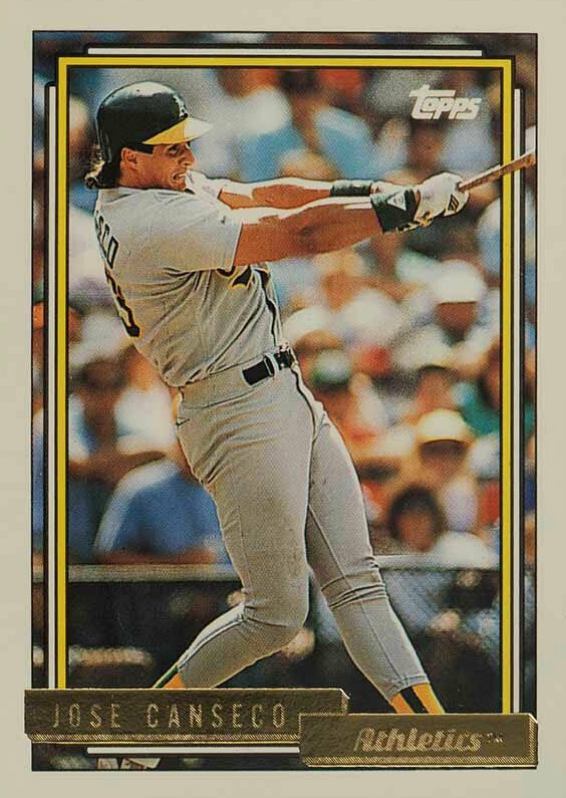 1992 Topps Gold Jose Canseco #100 Baseball Card