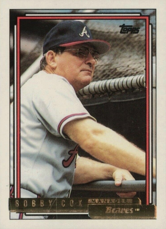 1992 Topps Gold Bobby Cox #489 Baseball Card