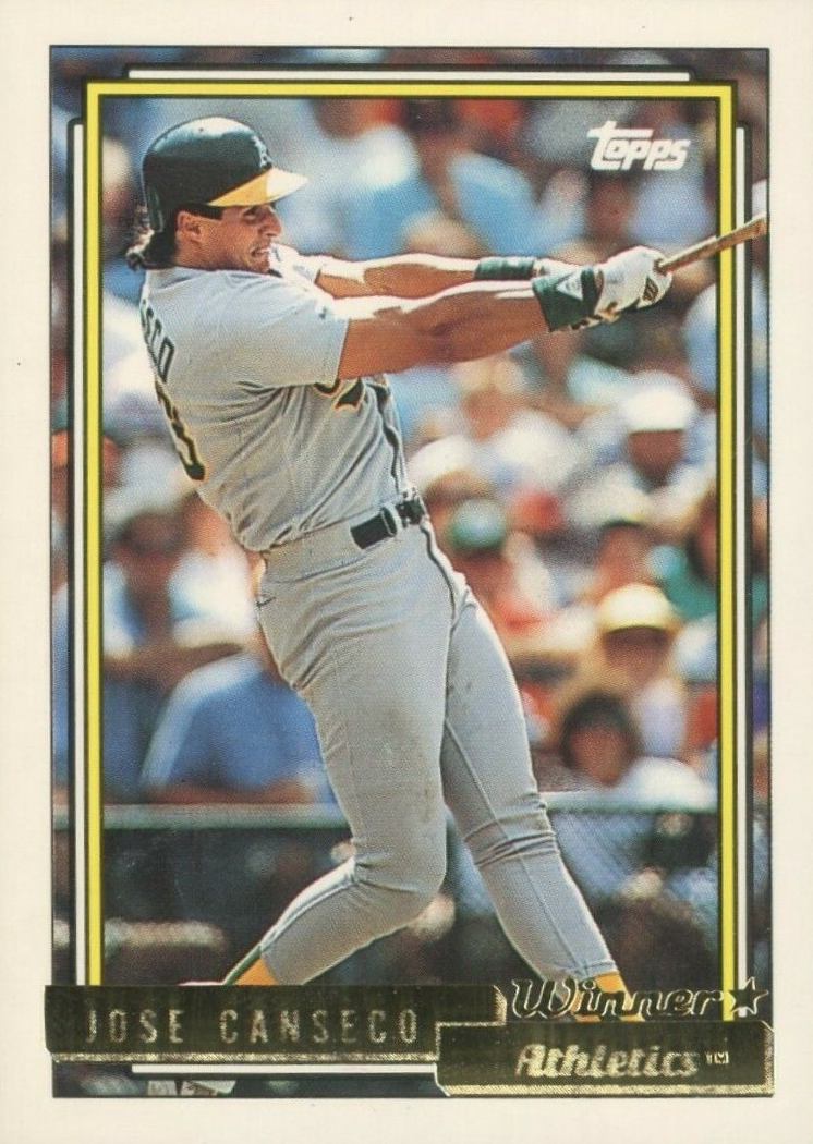 1992 Topps Gold Jose Canseco #100 Baseball Card