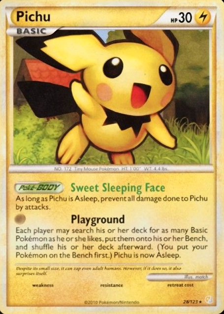 2010 Pokemon Heartgold & Soulsilver Pichu #28 TCG Card