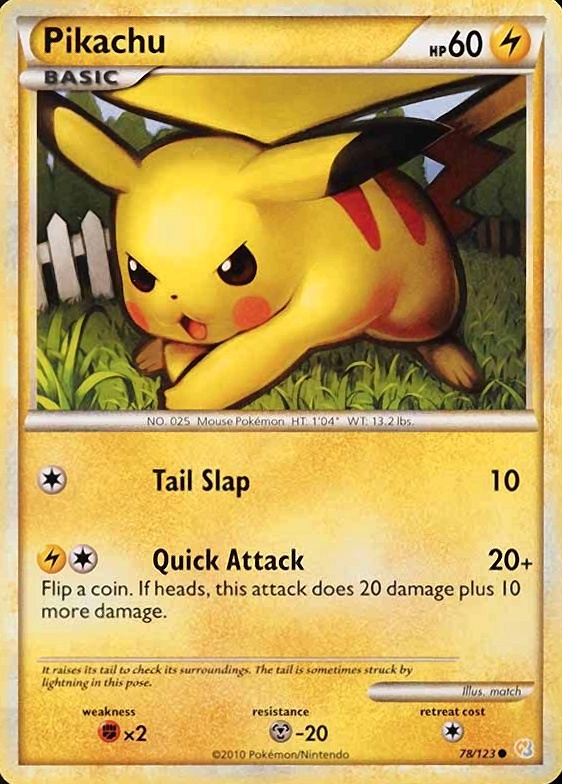2010 Pokemon Heartgold & Soulsilver Pikachu #78 TCG Card