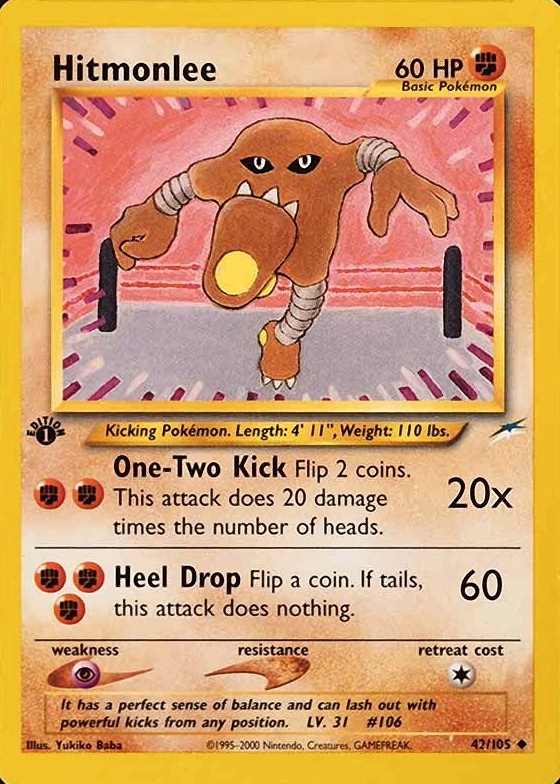 2002 Pokemon Neo Destiny  Hitmonlee #42 TCG Card