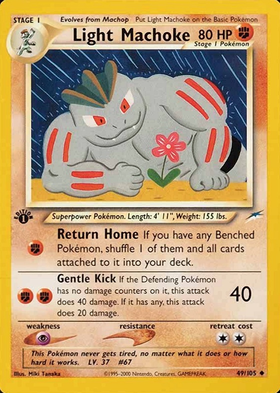 2002 Pokemon Neo Destiny  Light Machoke #49 TCG Card