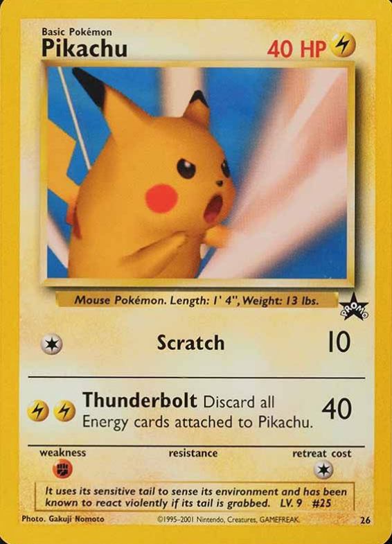 2001 Pokemon Promo Black Star Pikachu #26 TCG Card