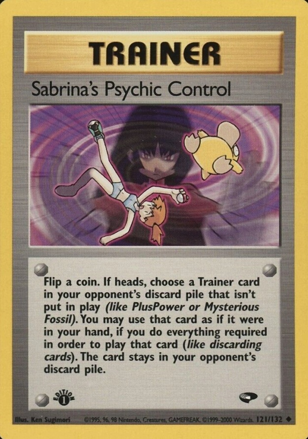 2000 Pokemon Gym Challenge Sabrina's Psychic Control #121 TCG Card