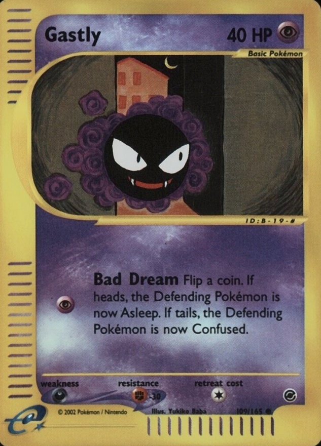 2002 Pokemon Expedition Gastly-Reverse Foil #109 TCG Card