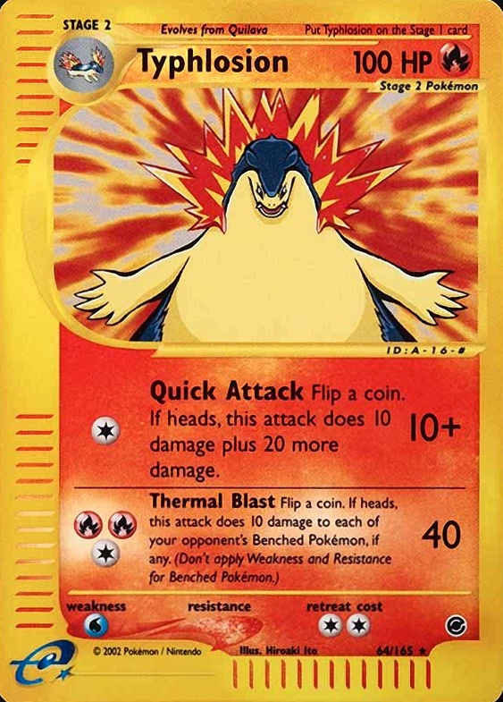 2002 Pokemon Expedition Typhlosion-Reverse Foil #64 TCG Card