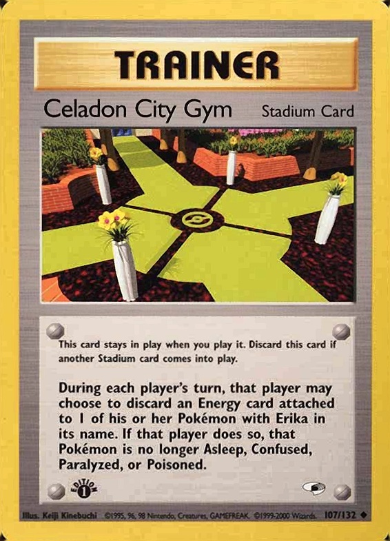 2000 Pokemon Gym Heroes  Celadon City Gym #107 TCG Card