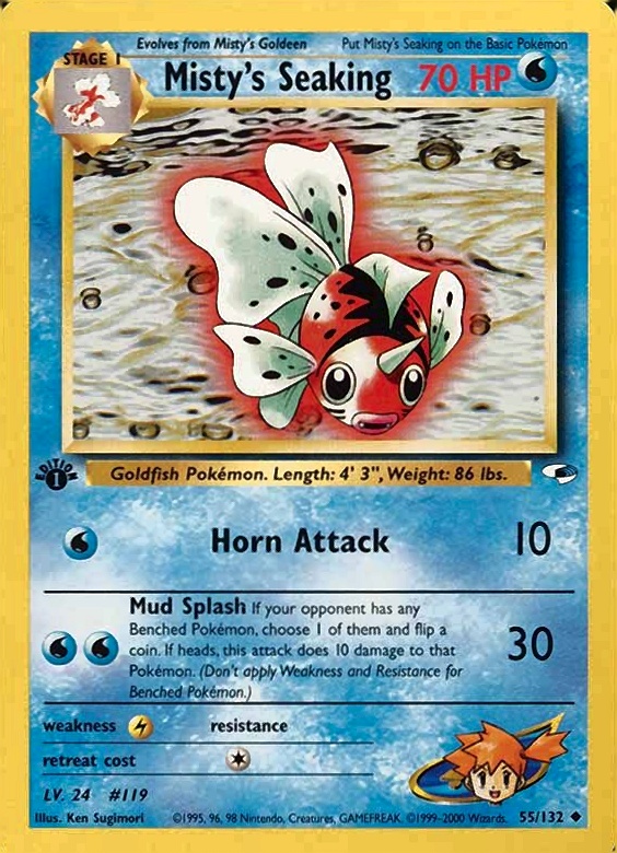 2000 Pokemon Gym Heroes  Misty's Seaking #55 TCG Card