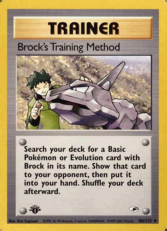 2000 Pokemon Gym Heroes  Brock's Training Method #106 TCG Card
