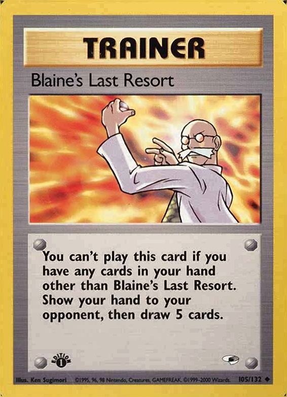 2000 Pokemon Gym Heroes  Blaine's Last Resort #105 TCG Card