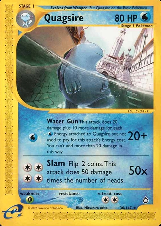 2003 Pokemon Aquapolis Quagsire #30 TCG Card