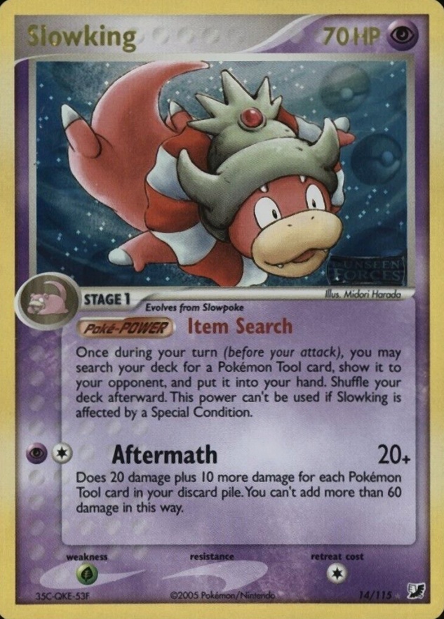 2005 Pokemon EX Unseen Forces Slowking-Reverse Foil #14 TCG Card