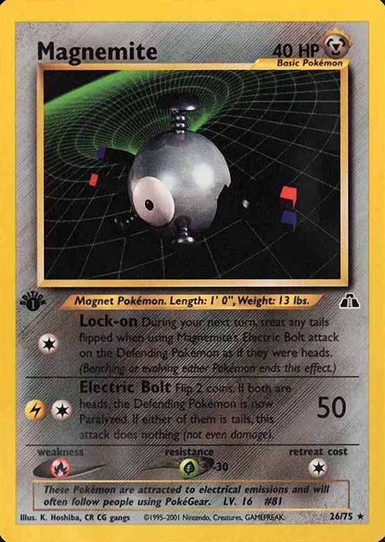 2001 Pokemon Neo Discovery Magnemite #26 TCG Card