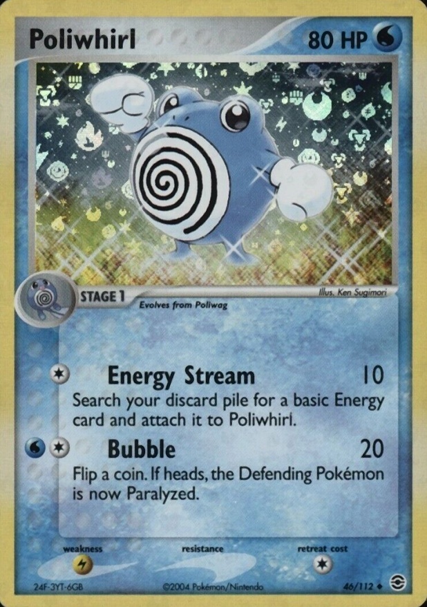 2004 Pokemon EX Fire Red & Leaf Green Poliwhirl-Reverse Foil #46 TCG Card